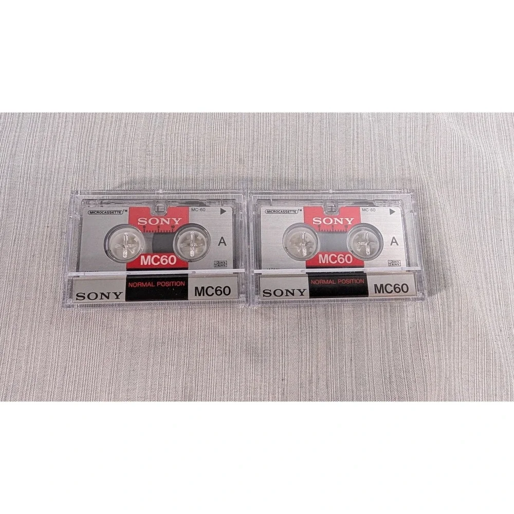 Sony Microcassette MC60 2-Pack Silver Normal Position Blank Tape Japan
